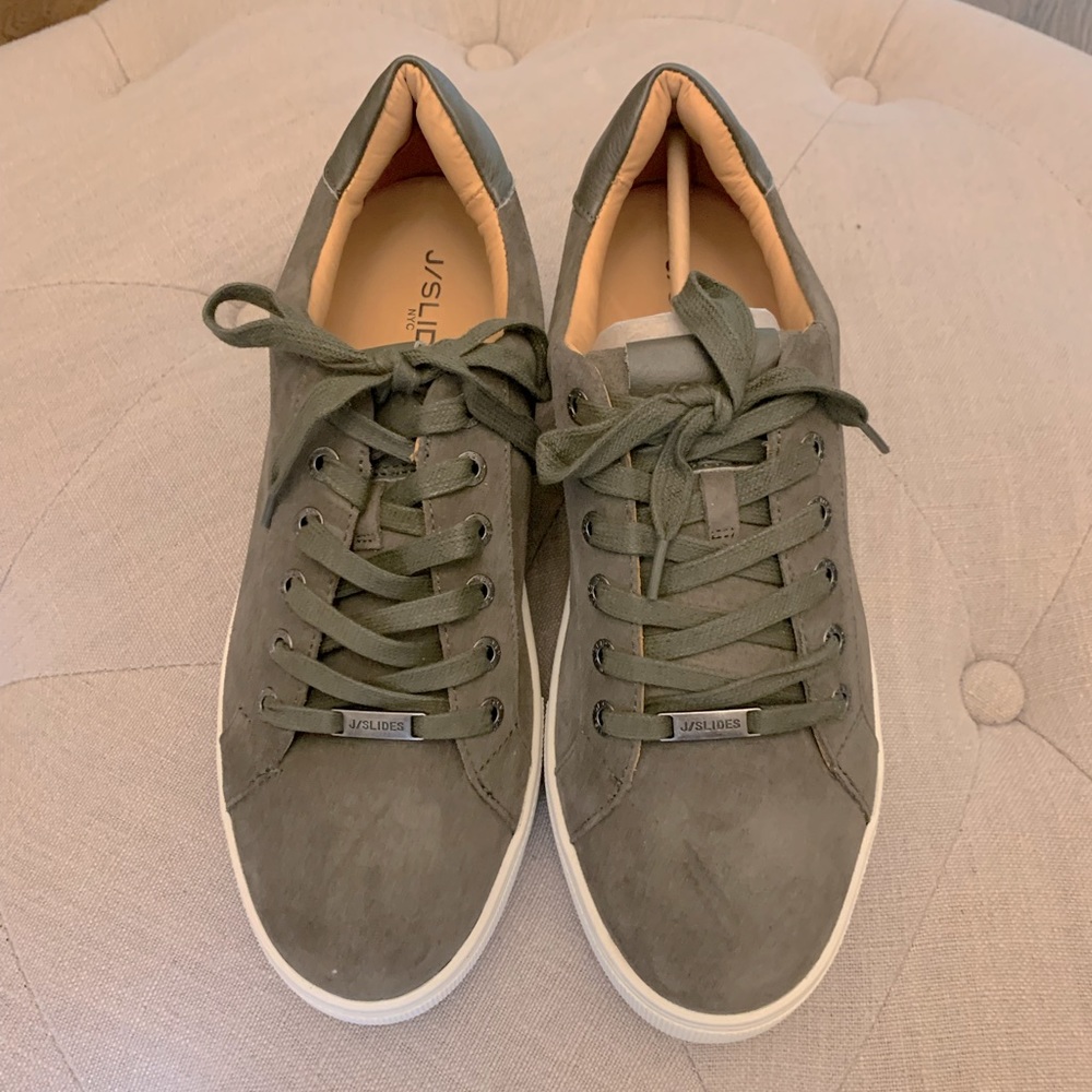 Brand New - Never Worn Taupe Suede J/Slides platform sneaker - size 9.5